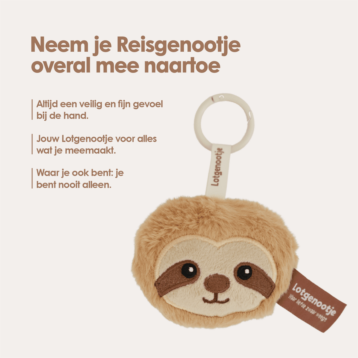 Reisgenootje Sleutelhanger Luiaard